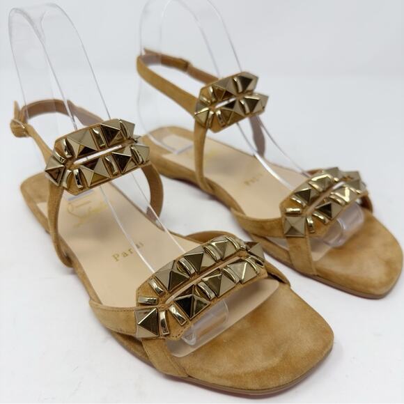 Christian Louboutin Galerietta Flat Studded Sandals Size 36.5 - Picture 4 of 13